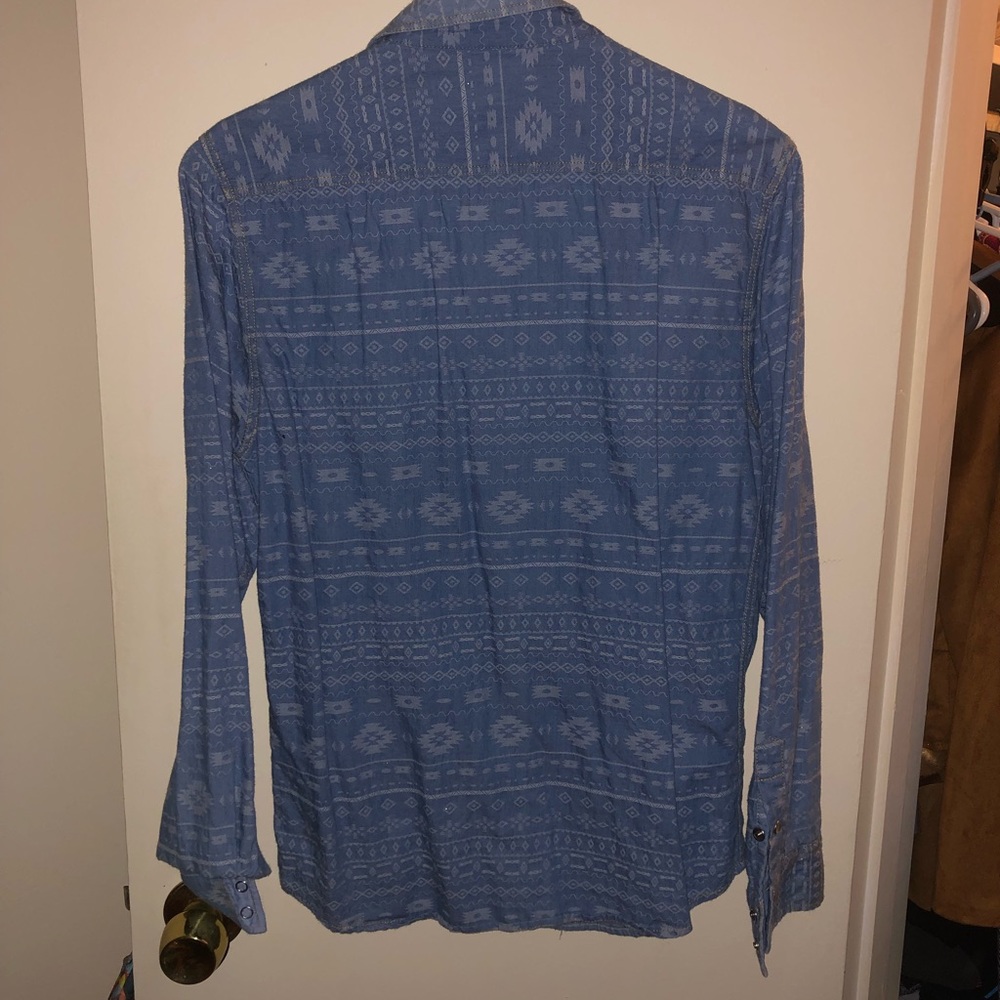 aztec denim button down - Picture 4 of 5